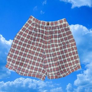 plaid high waisted shorts